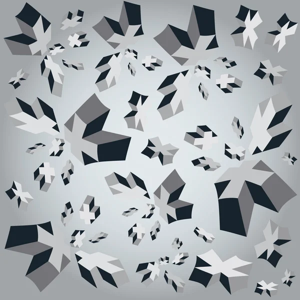 Geometric crosses 3d vector illustration Cube Background — Stock Vector