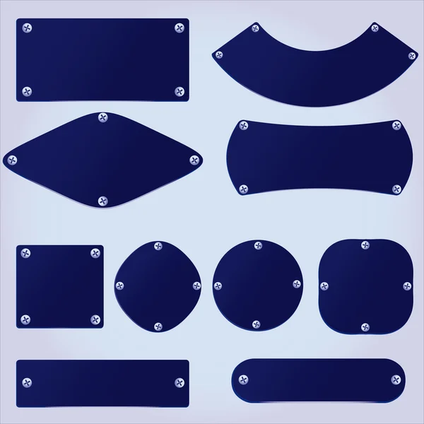 Conjunto de placas de plástico vectorial, objetos agrupados, totalmente editables — Archivo Imágenes Vectoriales