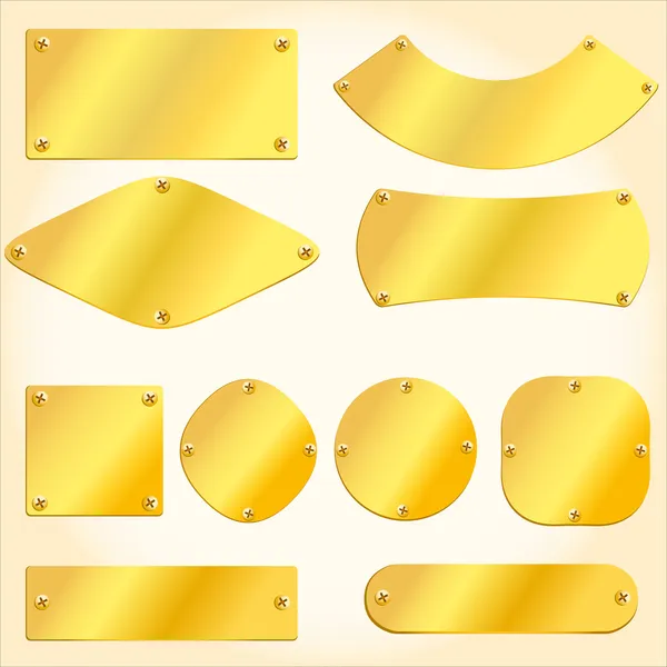 Oude gouden platen en borden — Stockvector