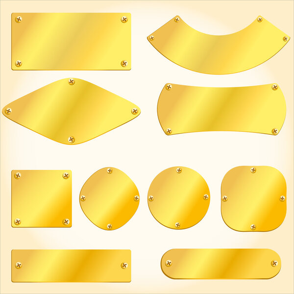 Старые золотые таблички и вывески
