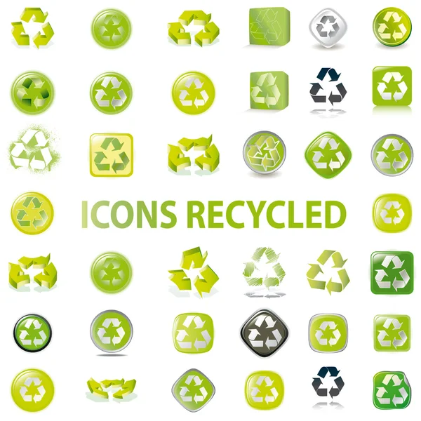 38 Set Recycle Icons Vektor — Stockvektor