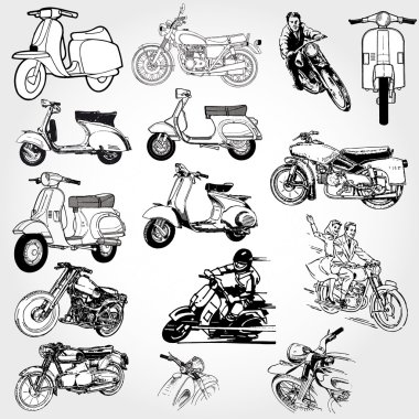 Motorcycle set clipart