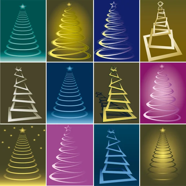 Christmas Trees Collection — Stock Photo, Image