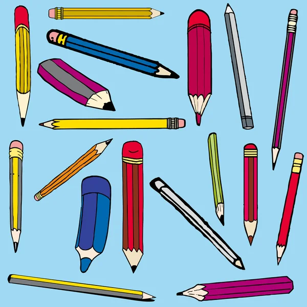 Set vector illustration of pencils — Stock Vector