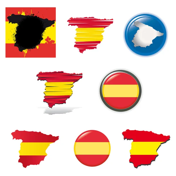 Uppsättning nationella ämnen Spanien — Stock vektor