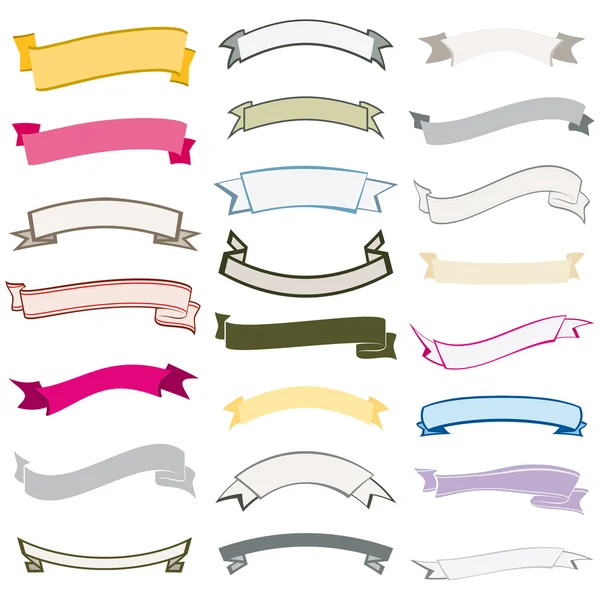 Set of design elements ribbons banners vector — Stock Vector
