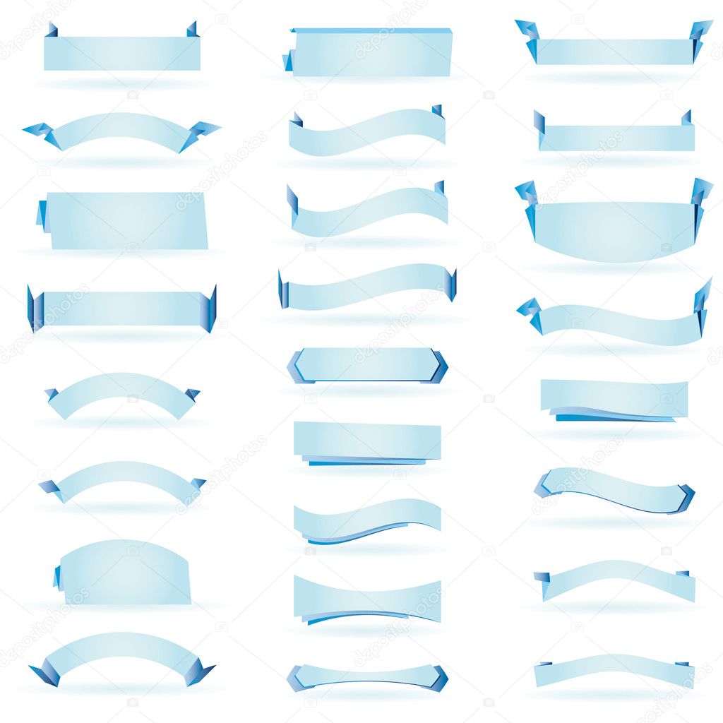 Set of banners ribbons vector