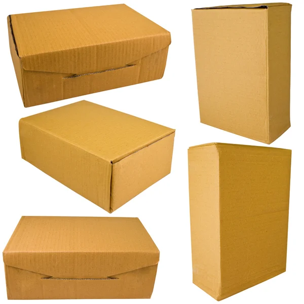 Коллекция коричневой коробки — стоковое фото