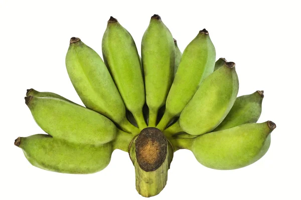 Groene banaan op witte achtergrond — Stockfoto