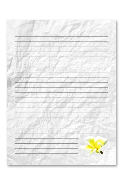 Papel carta branca com gráfico de flores no interior — Fotografia de Stock