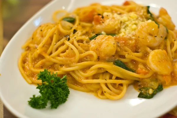 Spaghetti ai frutti di mare — Foto Stock