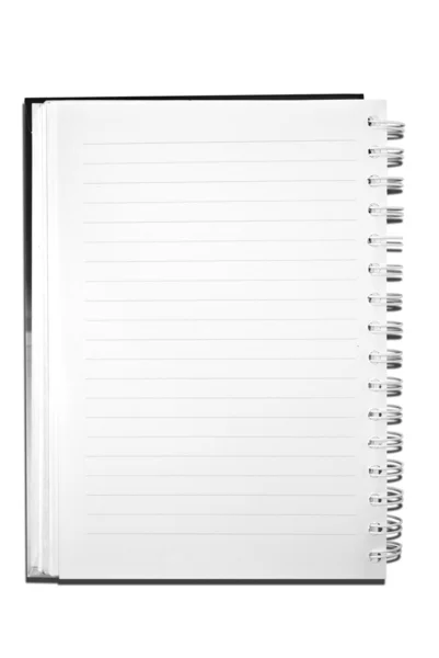 Tom anteckningsbok på vit bakgrund — Stockfoto