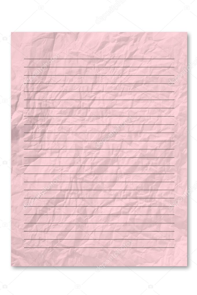 Pink letter paper