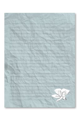 Green note letter paper with flower grahic clipart