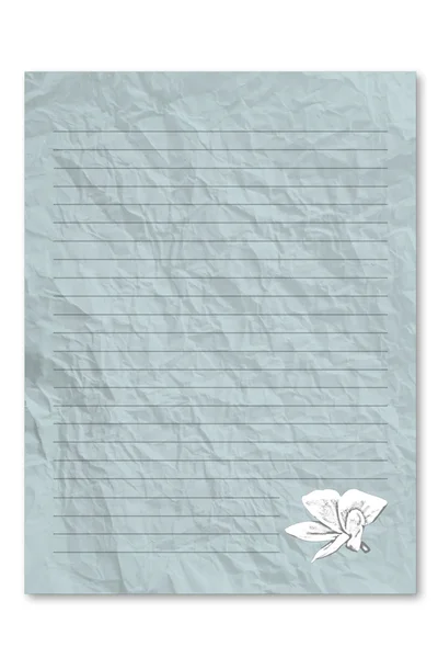 Papel carta nota verde con flor grahic — Foto de Stock