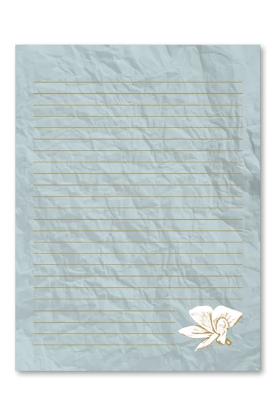 Zelené písmeno papír s grafikou květina — Stock fotografie