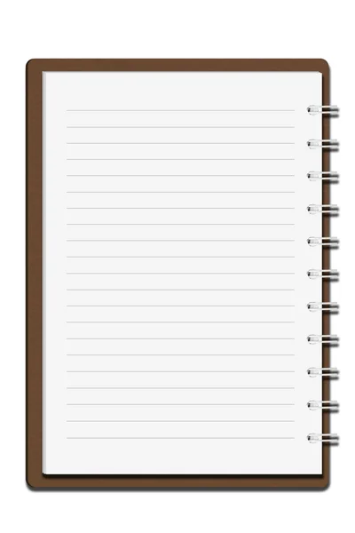 Notebook em branco no fundo branco — Fotografia de Stock