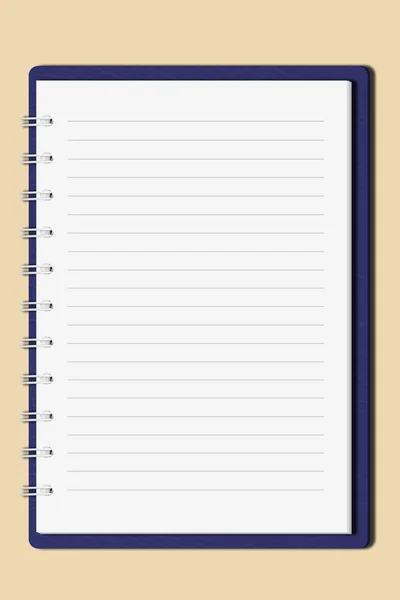 Caderno de capa azul sobre fundo de cor — Fotografia de Stock