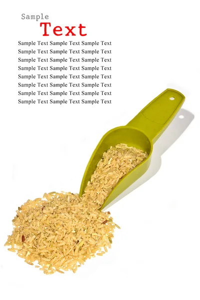 Rýže a lžíce — Stock fotografie