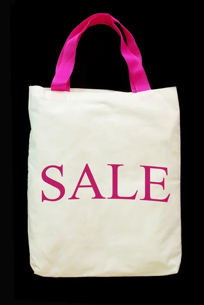 Fabric shopping bag with sale letter — Stock Photo, Image