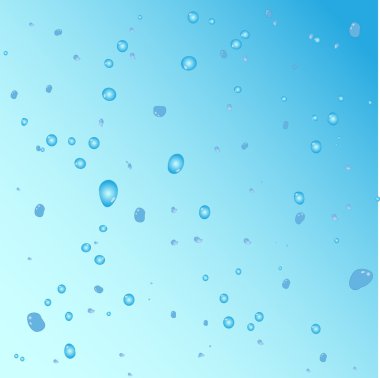 Abstract Vector water drops on blue background clipart