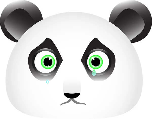 Triste visage de panda avec des larmes dans les yeux — Image vectorielle