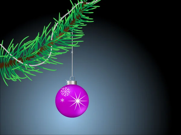 Branche d'un arbre de Noël avec des boules de Noël . — Image vectorielle