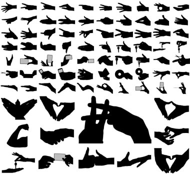 Large collection of vector arms, hands. clipart