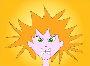 A woman in a rage clipart