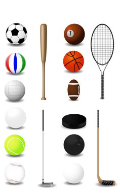 Sports equipment clipart