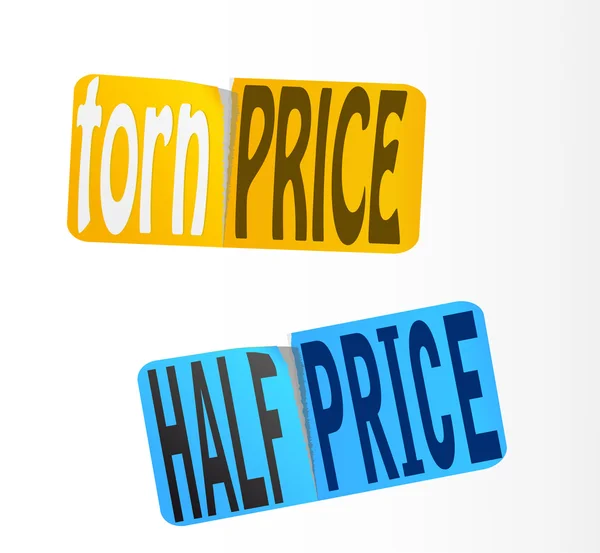 Half Price Sticker. Vector. — Stock Vector