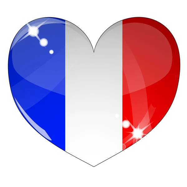 Vector heart with France flag texture — Stock Vector