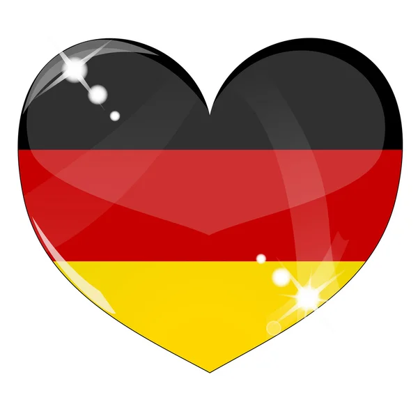 Vector heart with Germany flag texture — Stock Vector