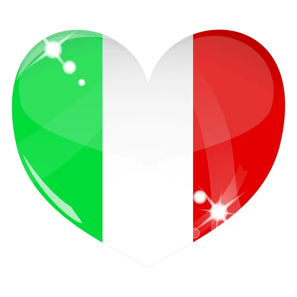 Corazón vectorial con textura bandera de Italia — Archivo Imágenes Vectoriales