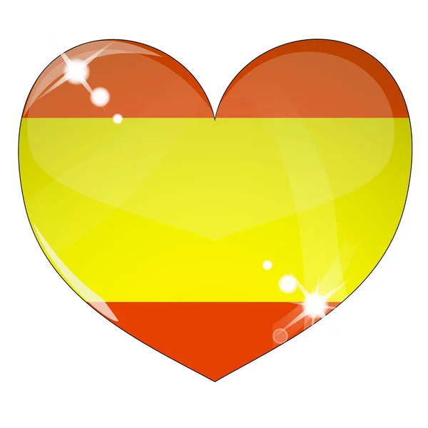 Vector hart met Spanje vlag textuur — Stockvector
