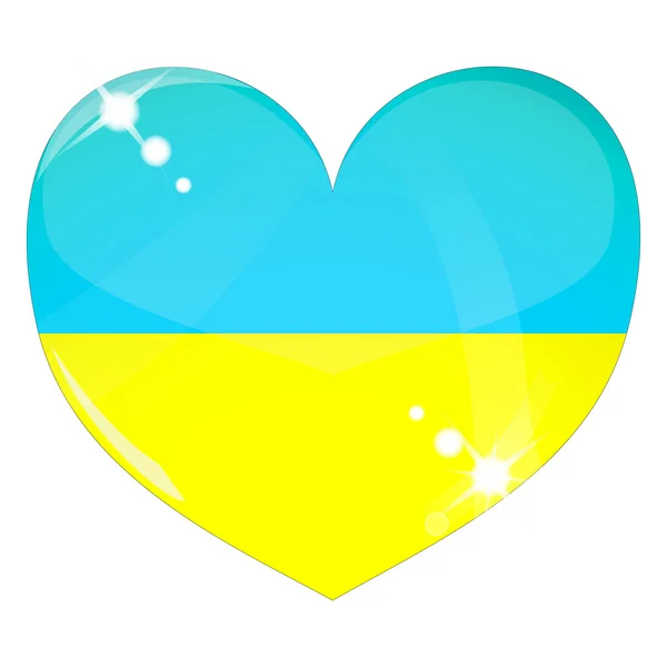 Διάνυσμα καρδιά με υφή σημαία της Ουκρανίας — Διανυσματικό Αρχείο