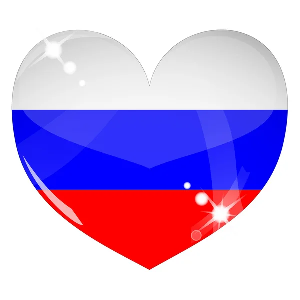 Vektor szív Oroszország zászlót textúra — Stock Vector
