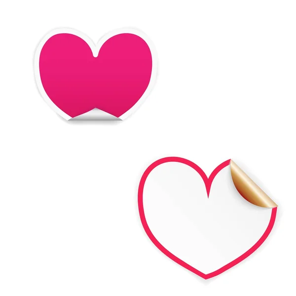 Srdce růžové a bílé štítky — Stockový vektor