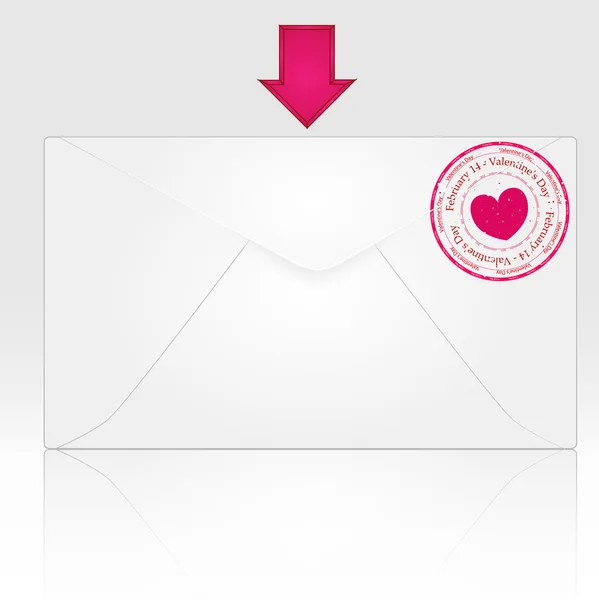 Liebe Post Briefumschlag Herz Und Lippenstift Drucken — Stockvektor