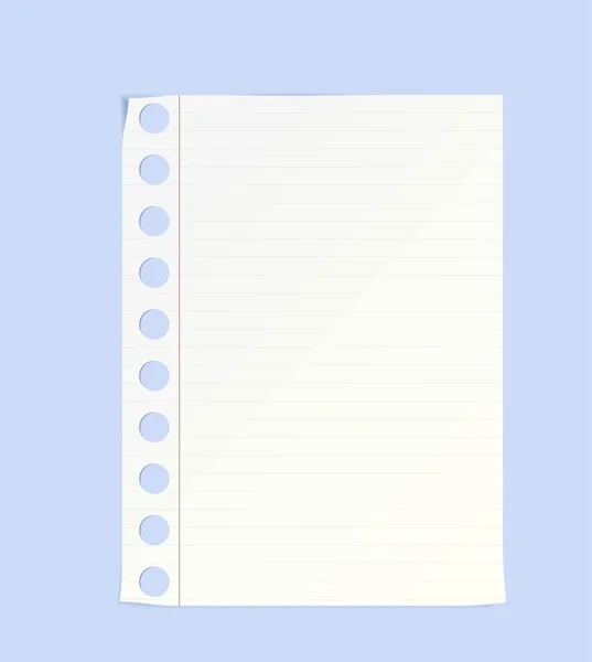 Feuille Papier Sur Bleu Vecteur — Image vectorielle