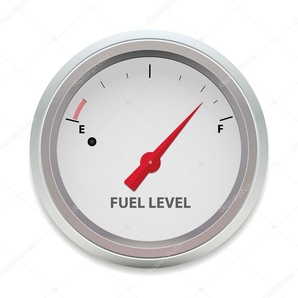 Vector illustration of a fuel gauge on white