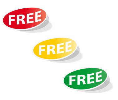 Oval labels with the inscription FREE clipart
