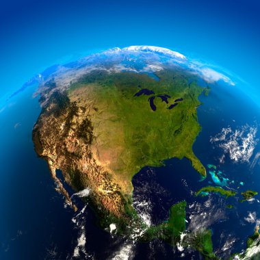 North America from space clipart