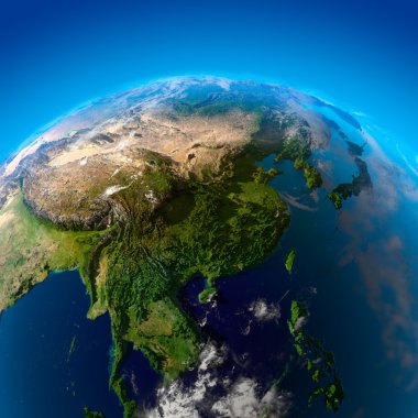 güzel toprak - Doğu Asya uzaydan