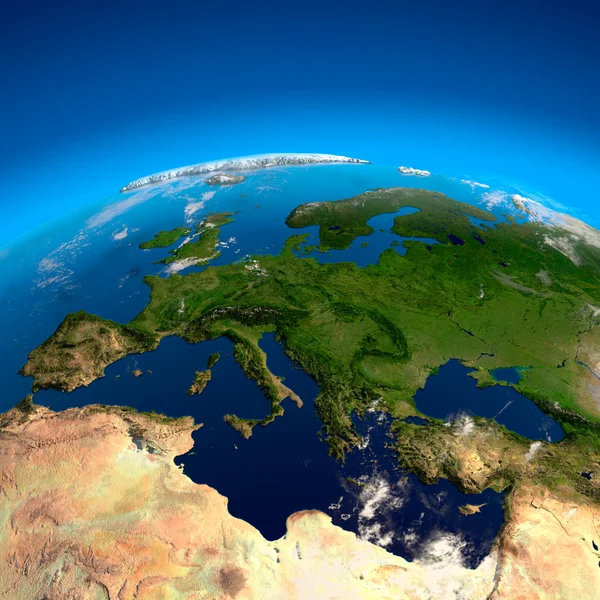 Blick auf Europa aus der Höhe von Satelliten — Stockfoto