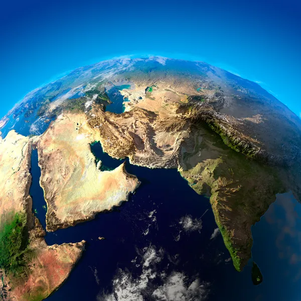 Красивая Земля - Аравийский полуостров и Индия из космоса — стоковое фото