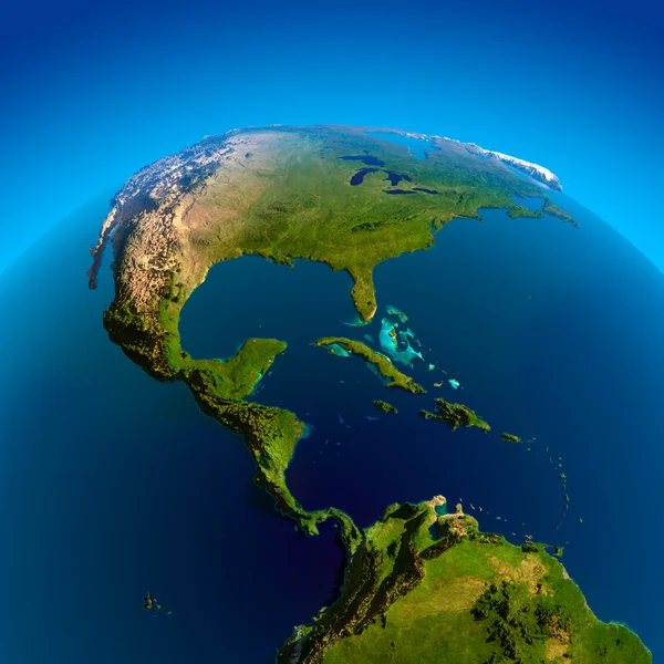 Caribisch gebied, Stille Oceaan en de Atlantische Oceaan — Stockfoto