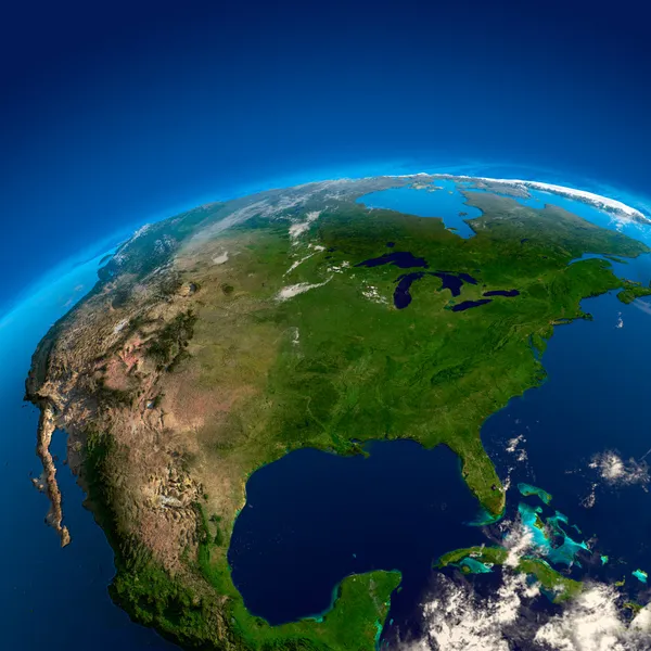 América del Norte, la vista desde los satélites — Foto de Stock