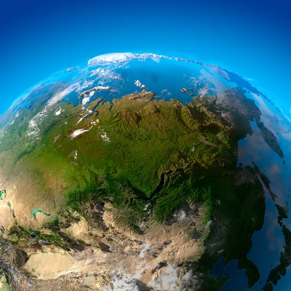 Asya, Uzak Doğu, Sibirya, uydu görüntüsü — Stok fotoğraf
