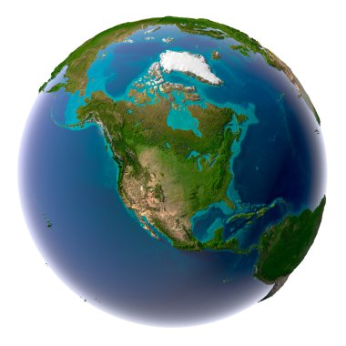 Realistic Planet Earth with natural water clipart